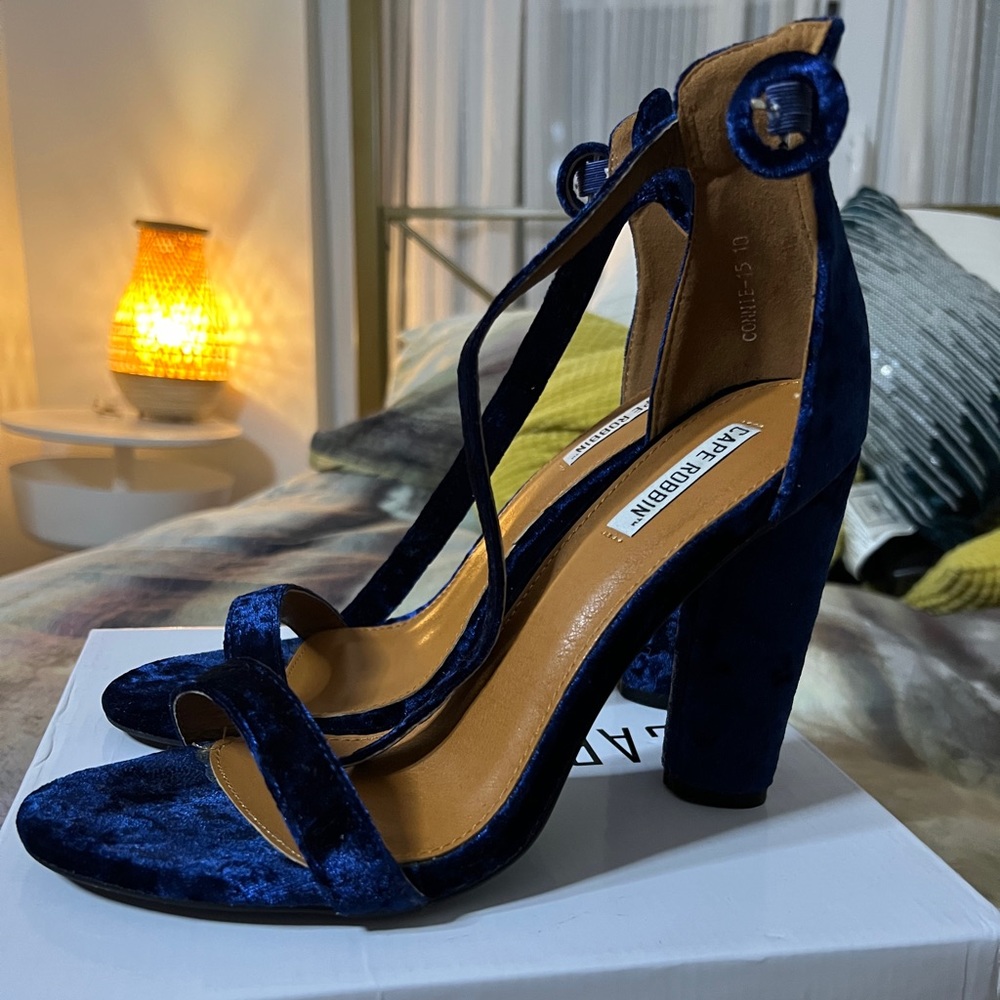 Cape Robbin Blue Velvet Heels - 10